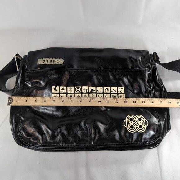 Olympic Museum Collection Mexico 68 1968 Faux Leather Bag Satchel Black NEW NWT - Picture 15 of 16